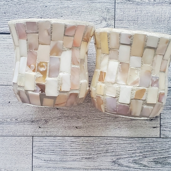 Set of 2 Yankee Candle Mosaic Glass Pearl Candle holders. - Picture 11 of 11